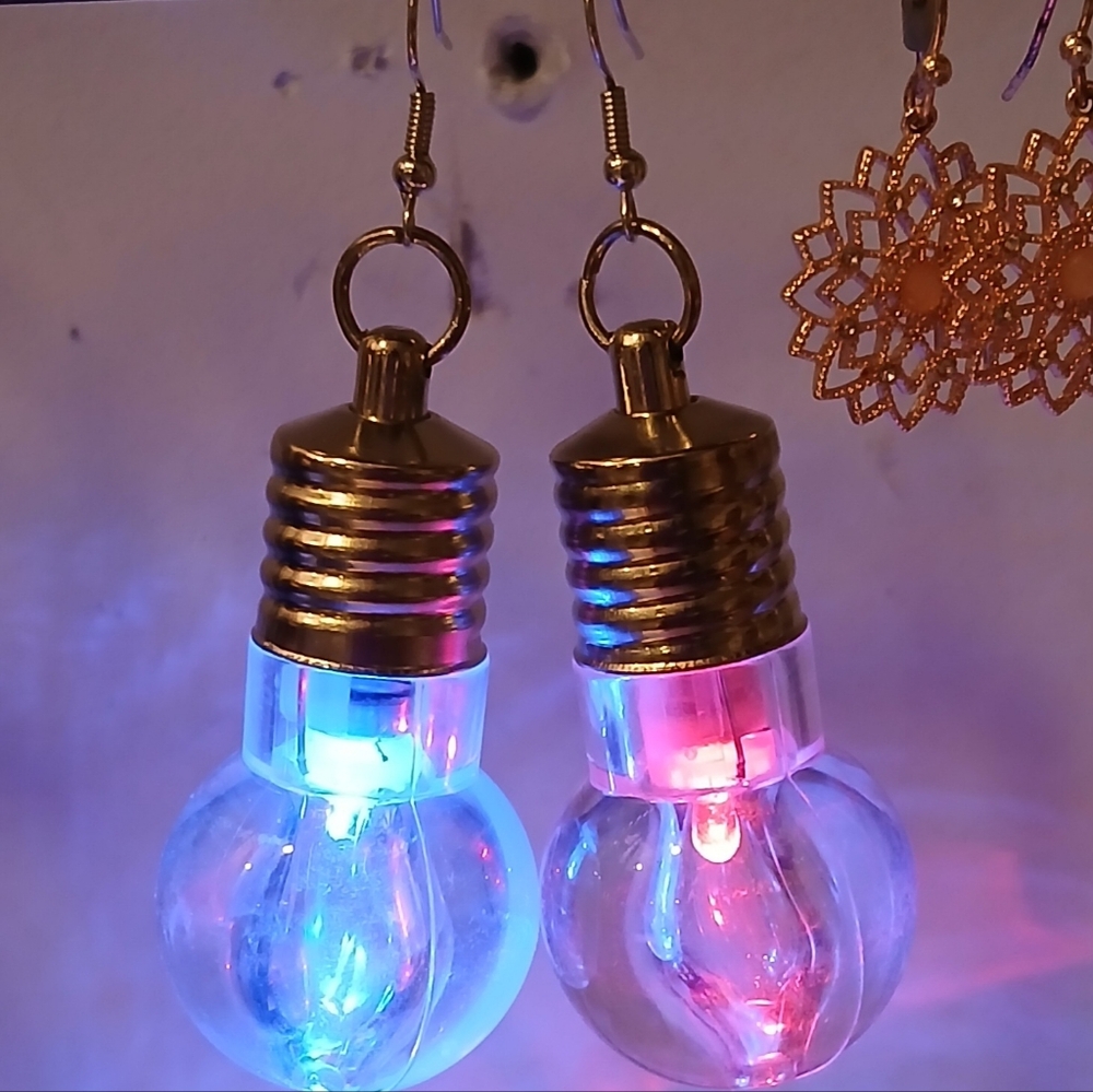 Flashing Light Bulb Earrings